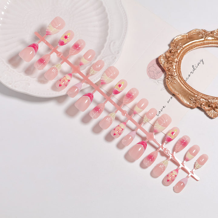 Elegant Floral-Themed Press-On Nail Set Stornfield