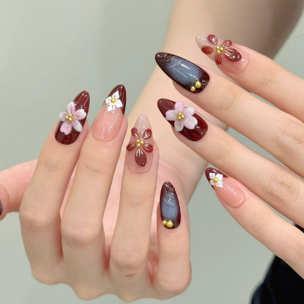 Artistic Floral Tip Nail Enhancements Stornfield