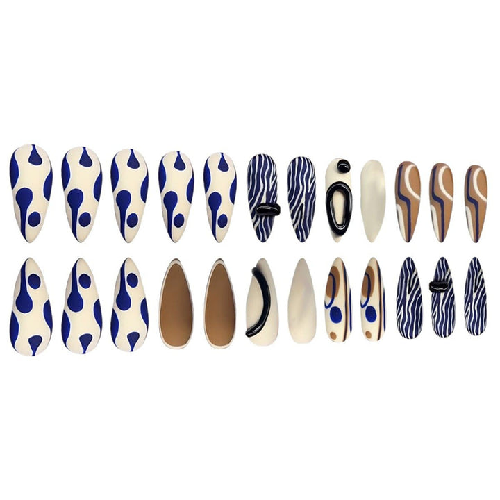 Artistic Abstract Pattern Press-On Nail Extensions Stornfield