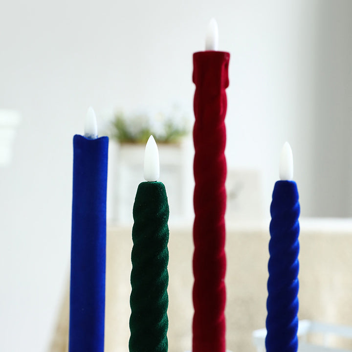 Hand-Poured Ribbed Slow-Burn Dinner Taper Candle Set for Centerpiece Decor