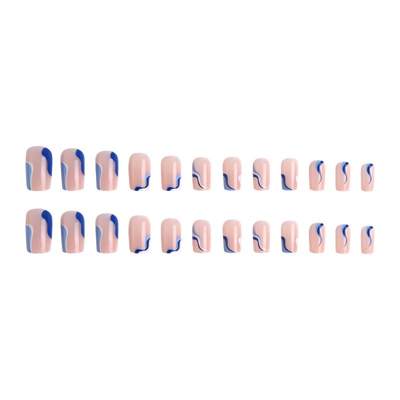 Trendy artificial nails with abstract wave pattern Stornfield