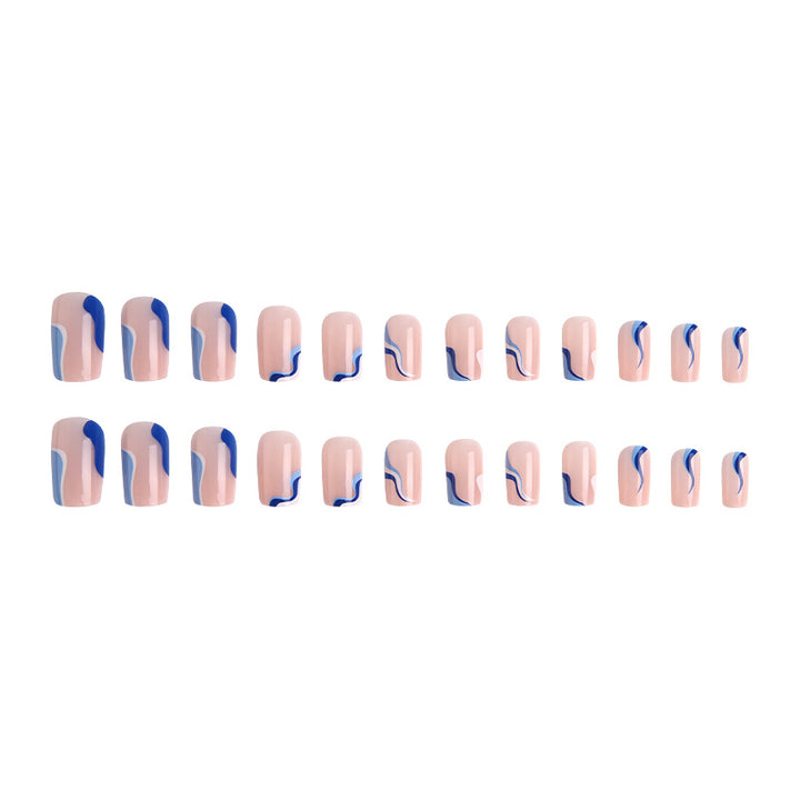 Trendy artificial nails with abstract wave pattern Stornfield