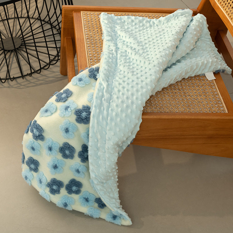 Ladies soft and cuddly microfiber blanket with floral pattern Stornfield