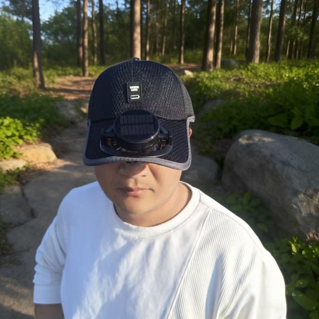 Solar-powered baseball cap with detachable solar fan and breathable honeycomb fabric Stornfield