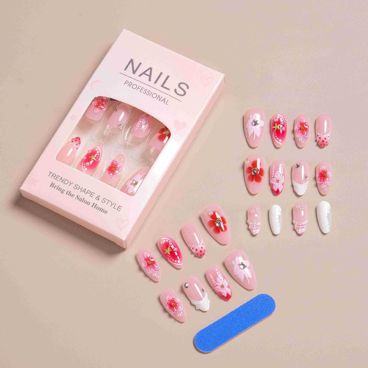Elegant Floral Design Press-On Nail Set Stornfield