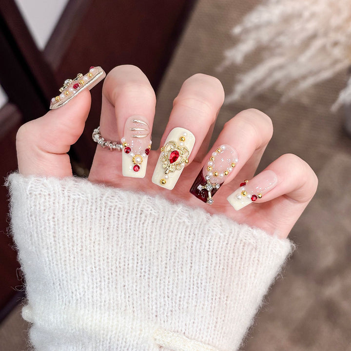 Elegant Decorative Press-On Nail Set