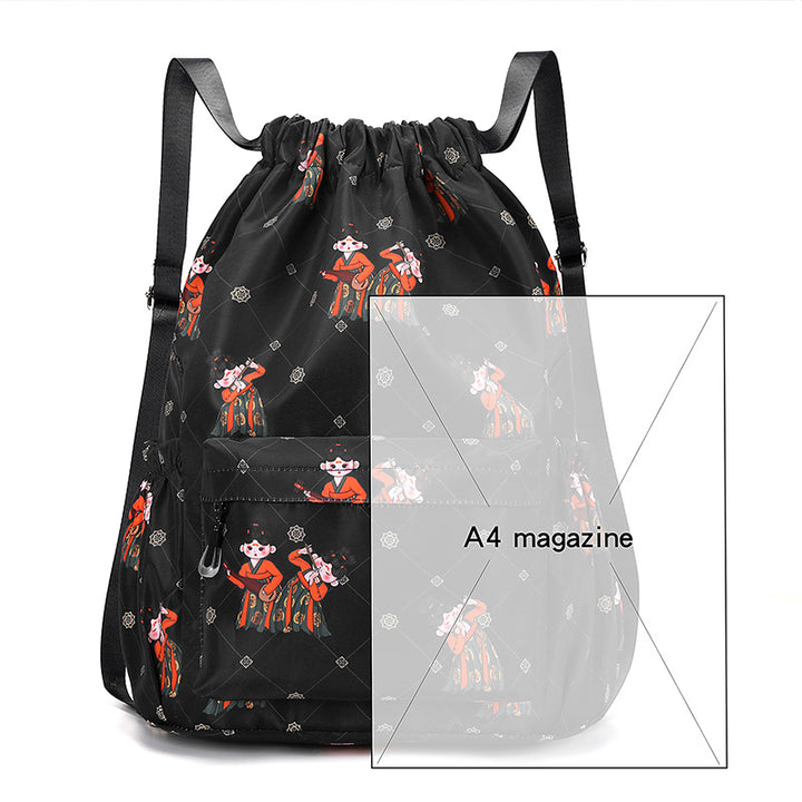 Fun Cartoon Print Drawstring Backpack Stornfield