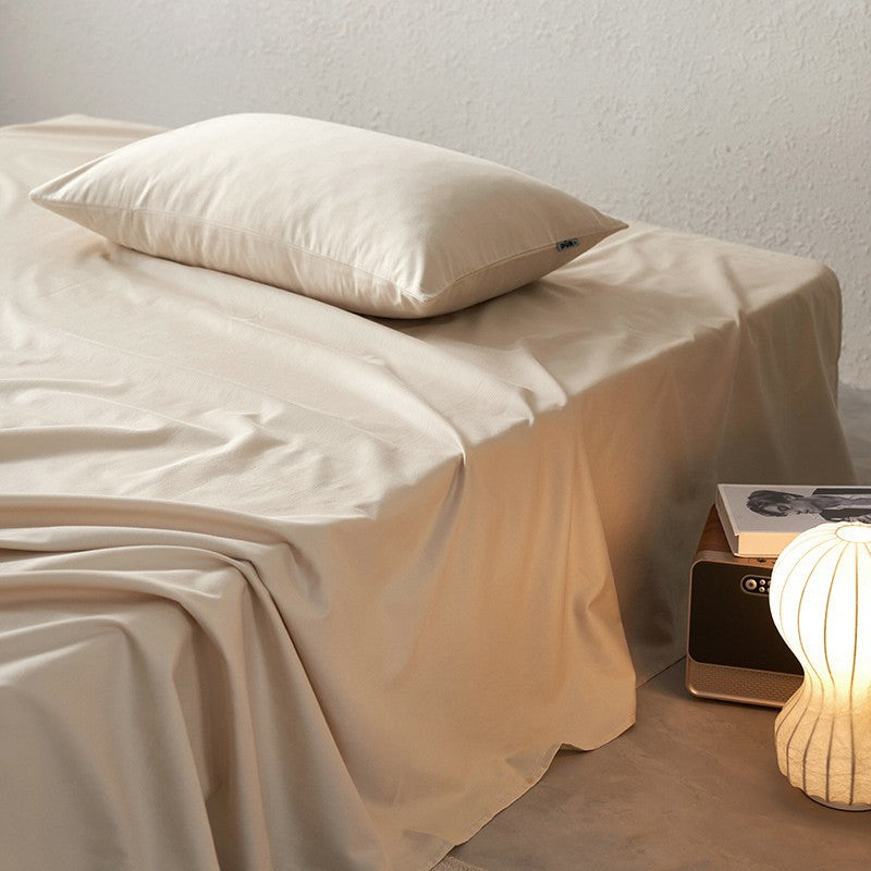 Bed sheet set made of combed cotton with extra-deep fitted sheet and pillowcases
