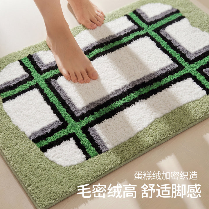 Soft Plush Geometric Pattern Bath Mat