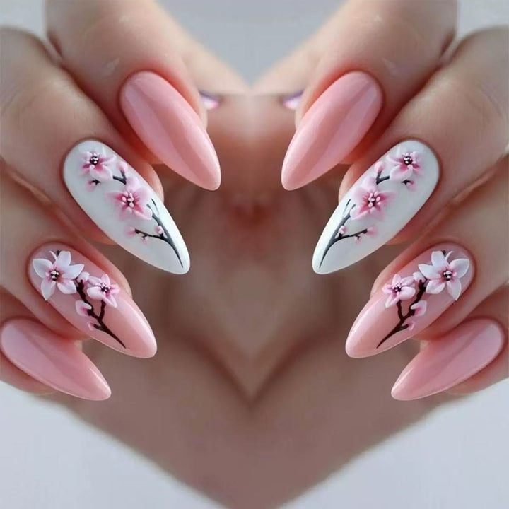 Nail art set with floral 3D decorations Stornfield