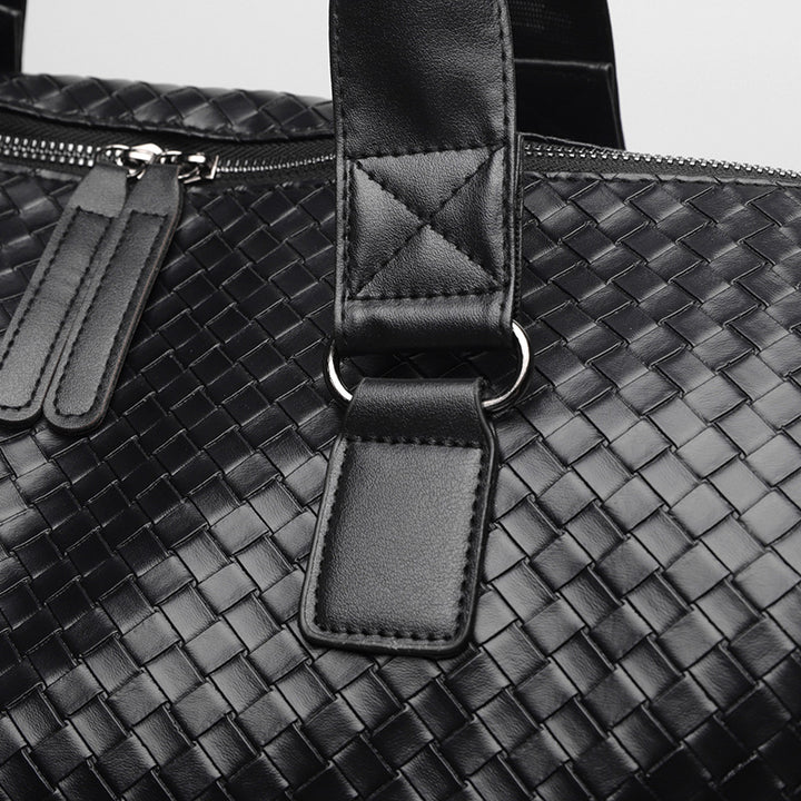 Luxury Woven Leather Weekend Duffle Bag Stornfield