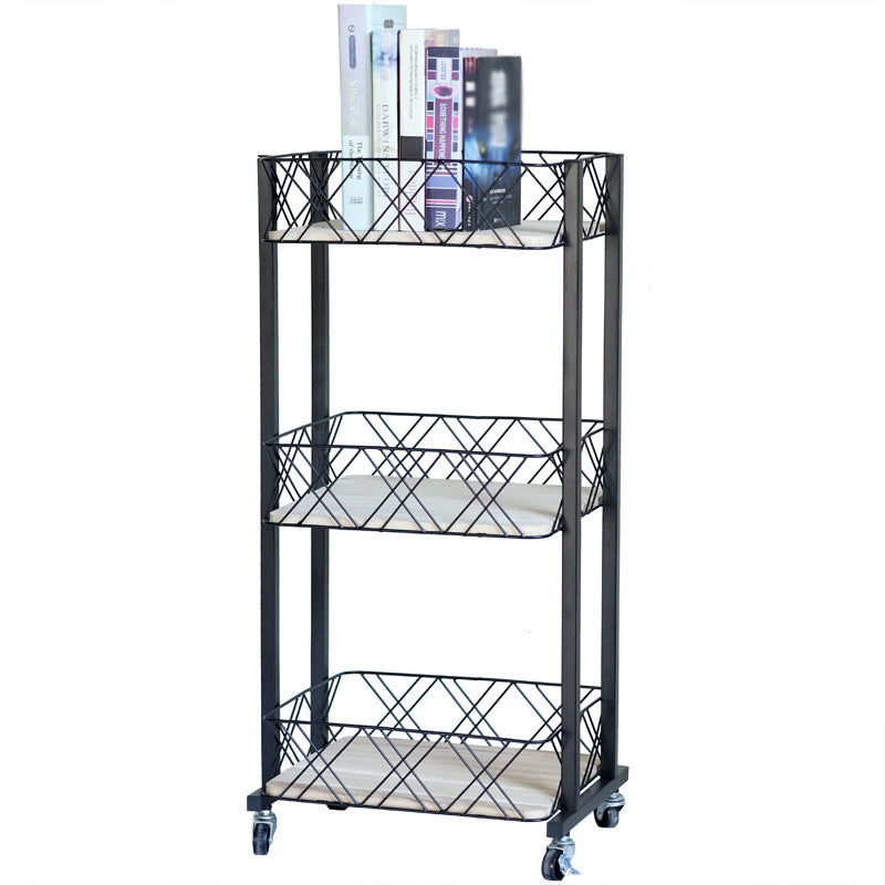 Modern rolling cart with three shelves and wheels Stornfield