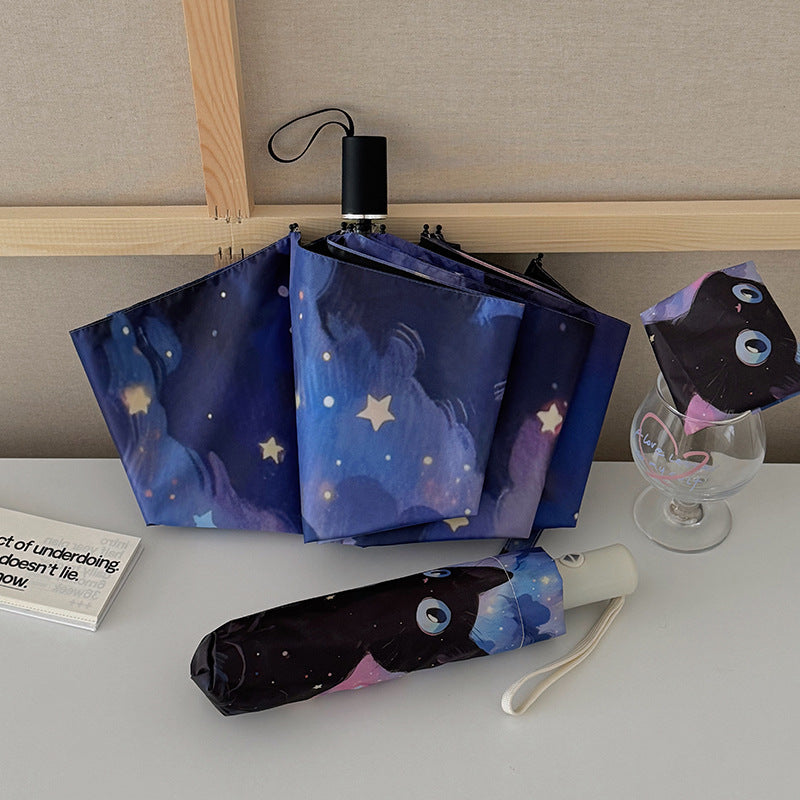 Women's umbrella with cute cat design by Stornfield