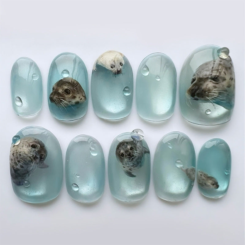 Artistic Cat Design Press-On Nails Stornfield