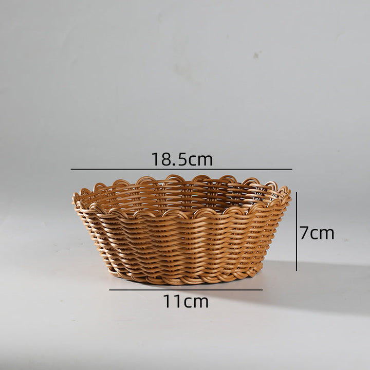Handcrafted Round Wicker Serving Bowl Stornfield
