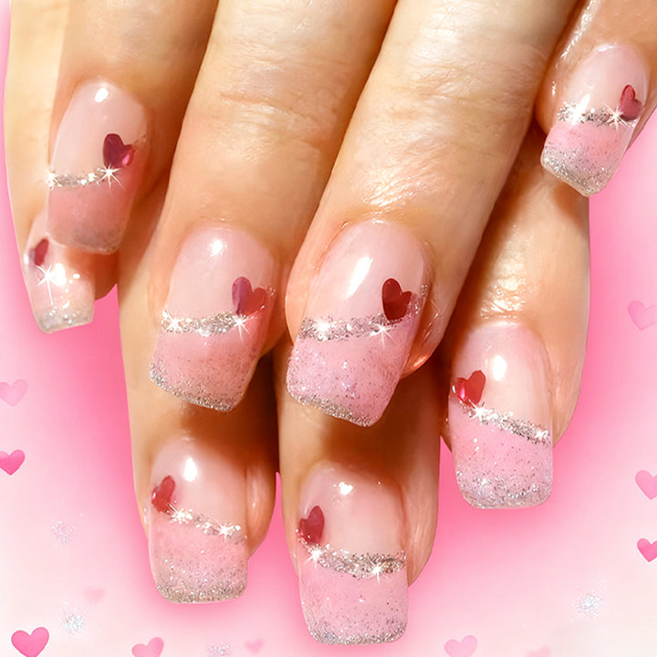 Artistic Heart-Embellished Press-On Nails Stornfield 1787542886