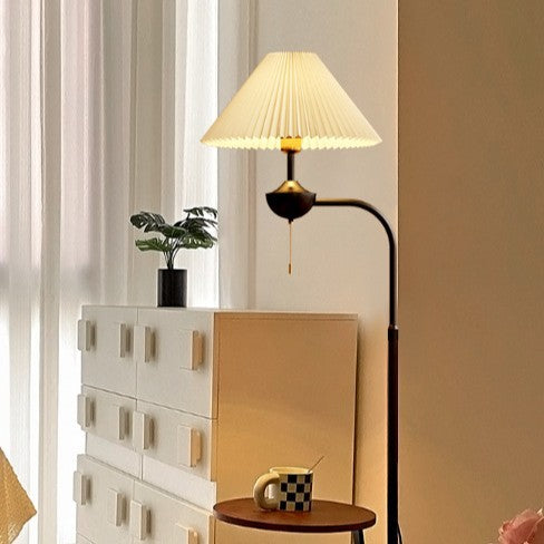 Elegant Floor Lamp with Pleated Shade