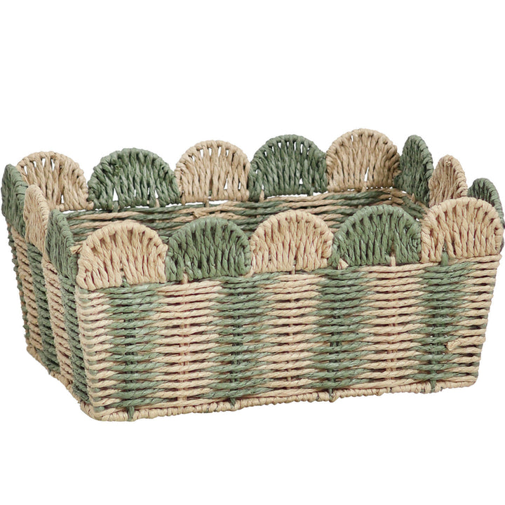Handcrafted decorative basket with wave edge Stornfield
