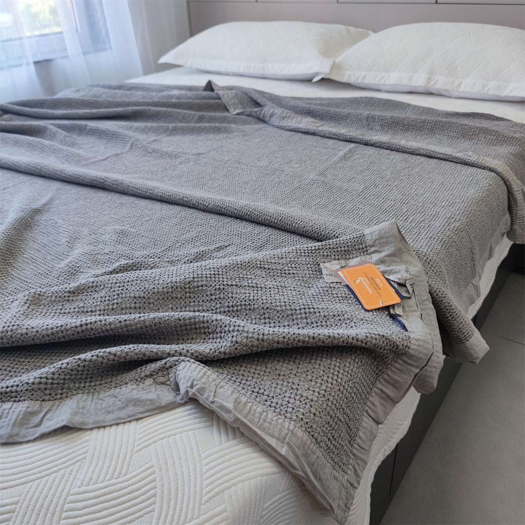 Waffle-Weave Cotton Lightweight Coverlet Bedspread