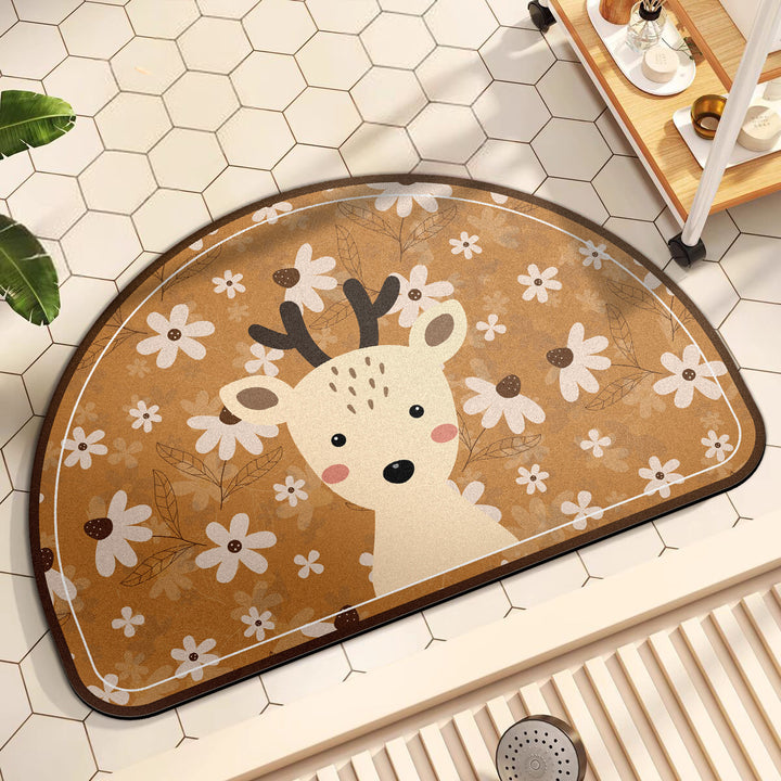 Playful Giraffe Themed Bath Mat