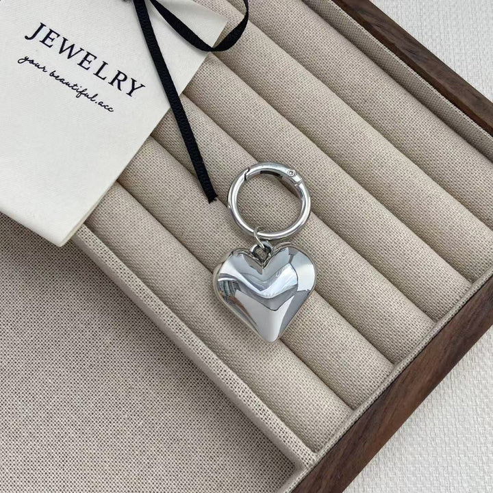 Heart-Shaped Silver Keychain Stornfield