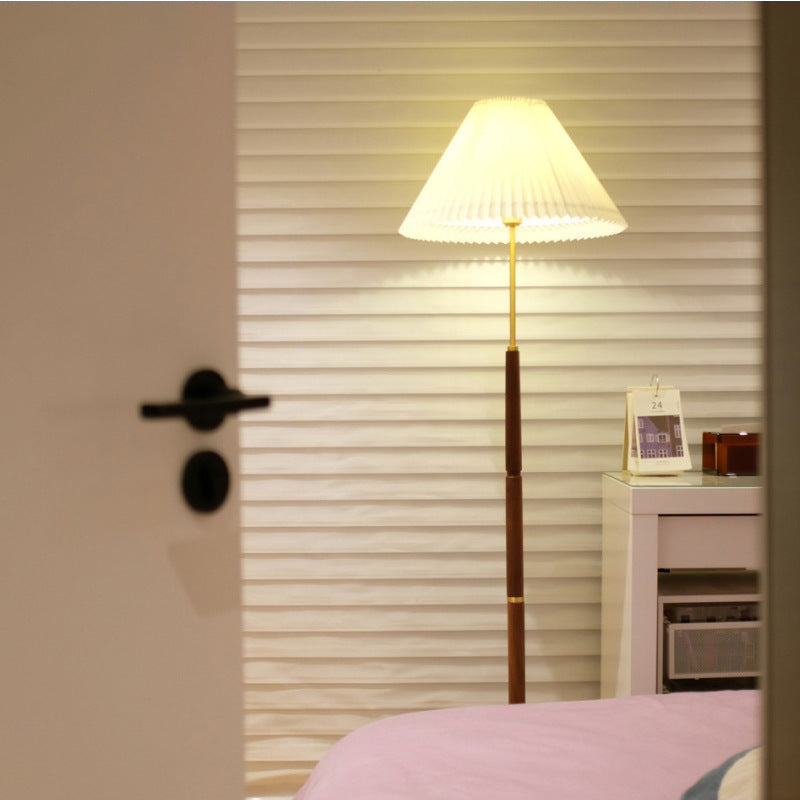 Contemporary Floor Lamp with Pleated Shade