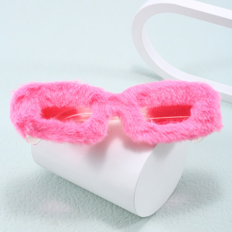 Ladies extravagant sunglasses with luxurious fur frame Stornfield