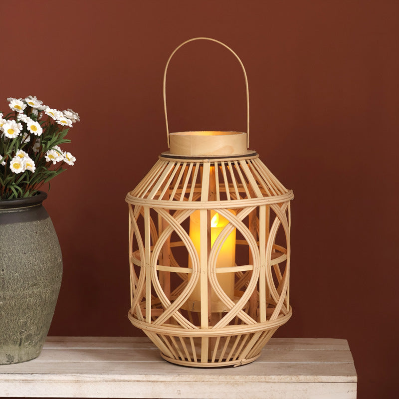 Handcrafted lantern made of rattan Stornfield
