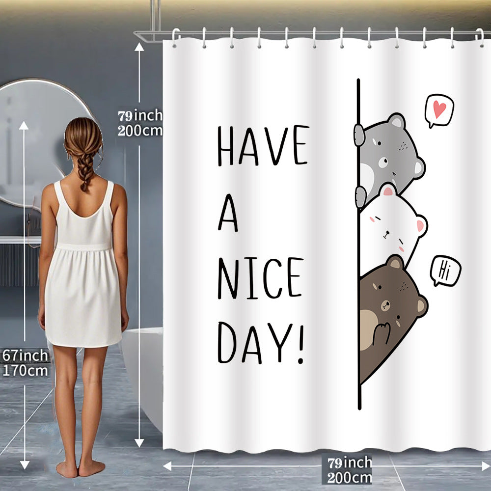 Playful Bear-Themed Shower Curtain Stornfield
