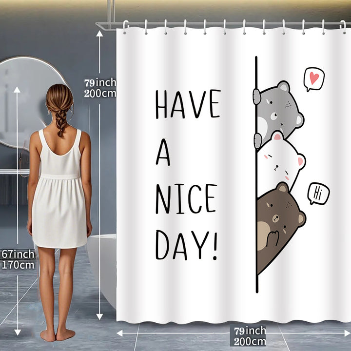 Playful Bear-Themed Shower Curtain Stornfield