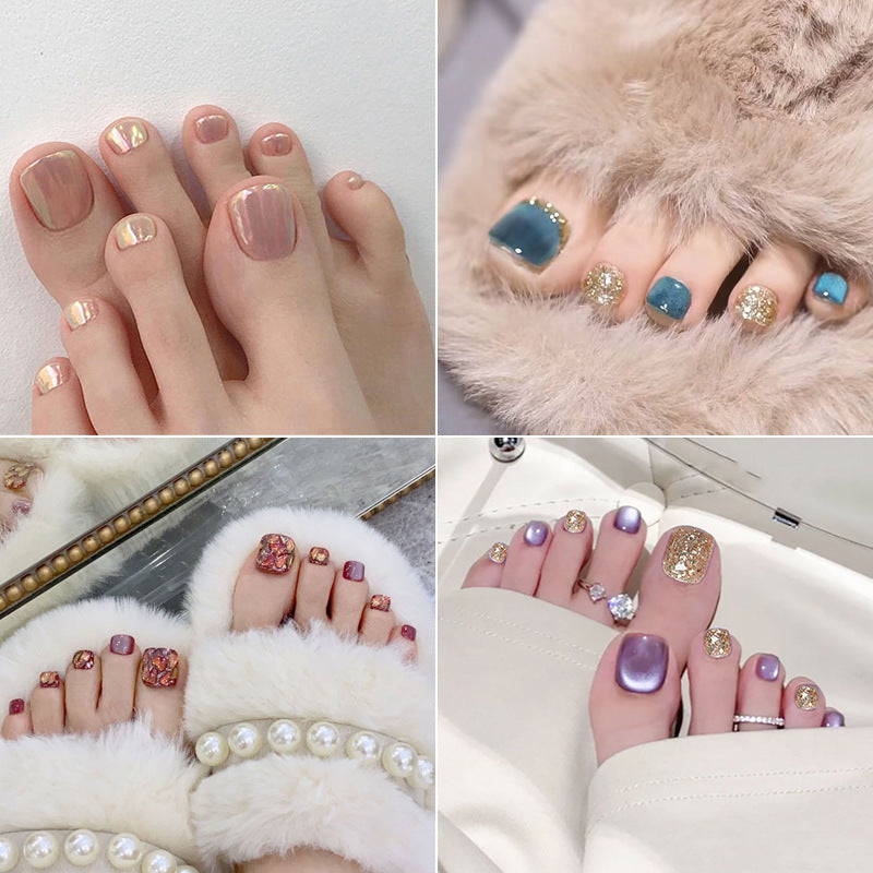 Heart-Embellished Press-On Toe Nails Stornfield