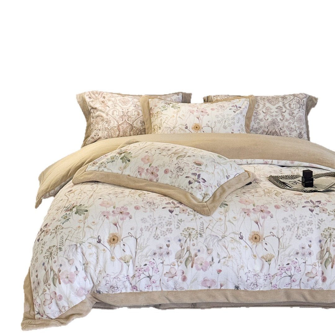 Duvet cover set with fine paisley pattern, reversible function and softly napped inner cover
