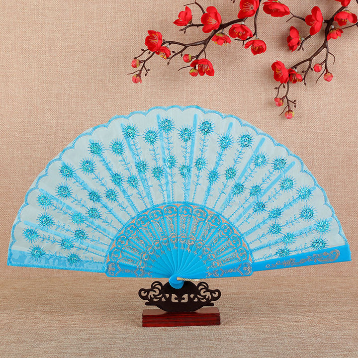 Women's folding fan with artistic decorations Stornfield