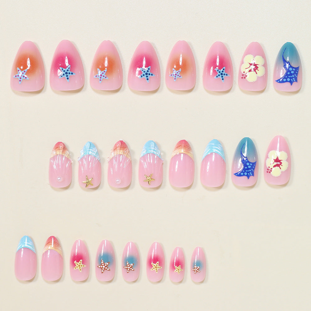 Artistic Ocean-Inspired Press-On Nail Art Stornfield
