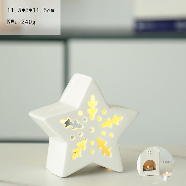 Ceramic House-Shaped Candle Holder Stornfeild