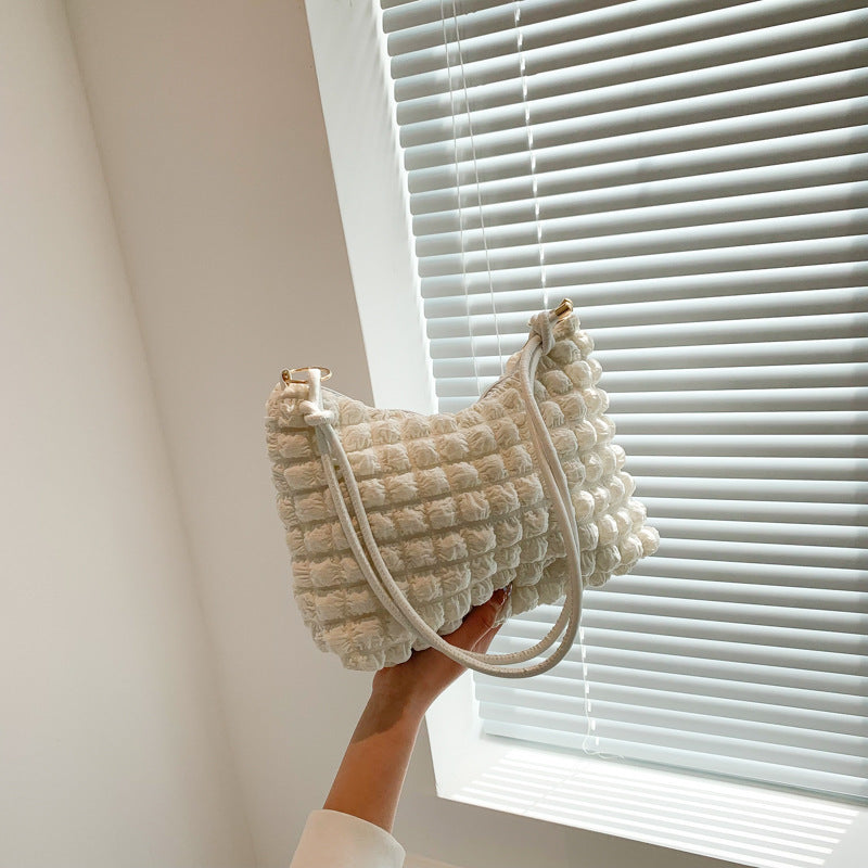 Plush Textured Satchel Bag