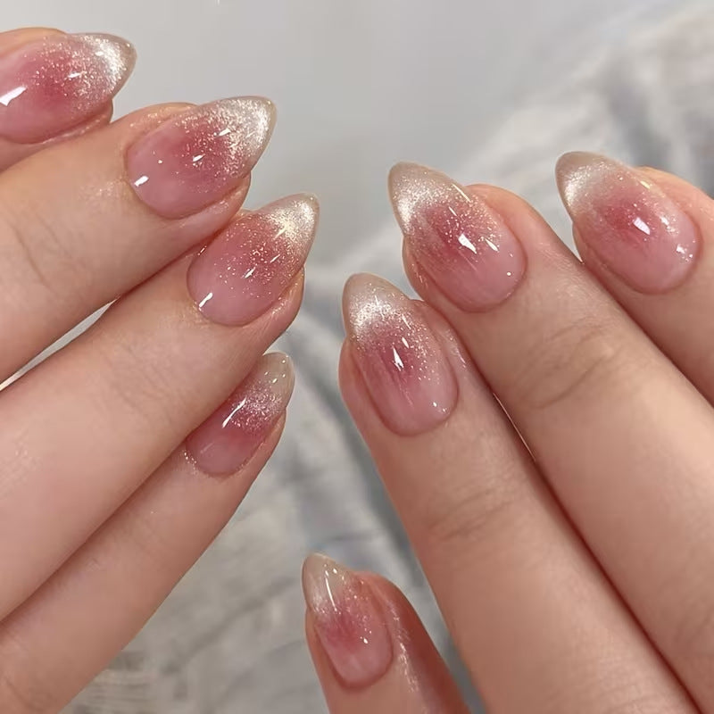 Glittery French Tip Press-On Nails Stornfield