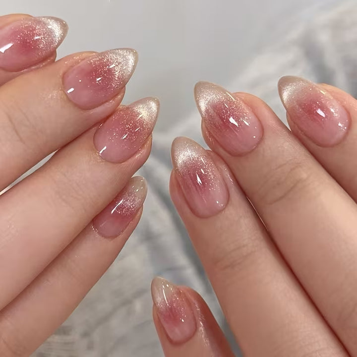 Glittery French Tip Press-On Nails Stornfield