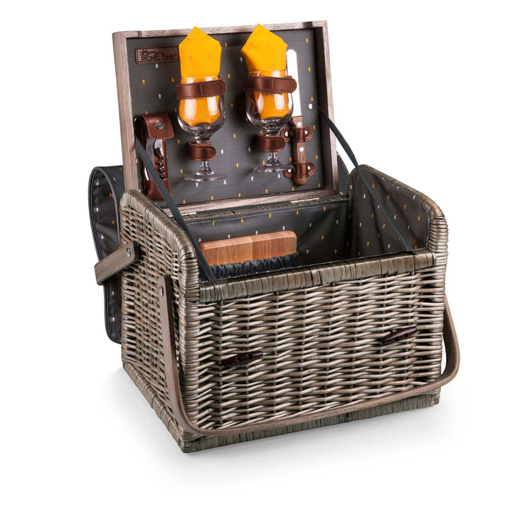 Ladies stylish picnic basket with integrated wine glasses and accessories Stornfield