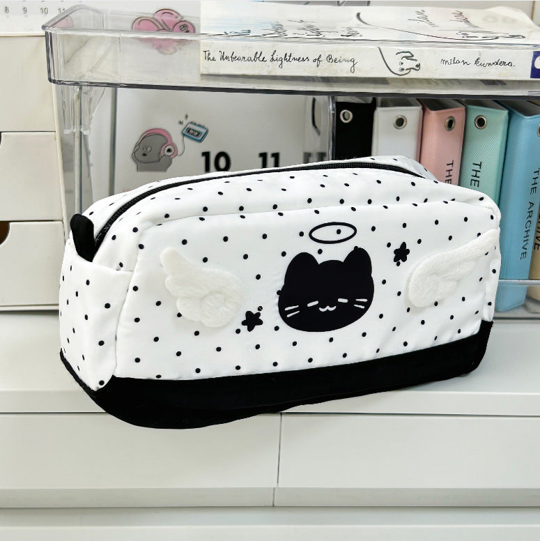 Cute Cat-Themed Multi-Compartment Pencil Case
