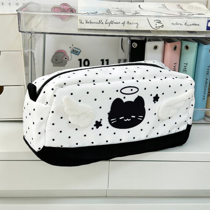 Cute Cat-Themed Multi-Compartment Pencil Case