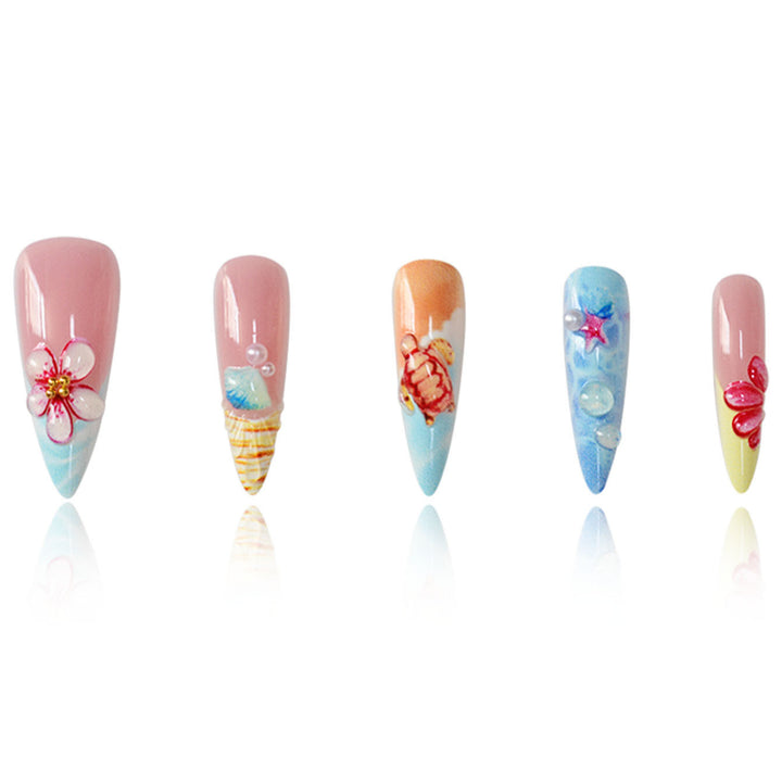 Creative Ocean-Themed Nail Art Extensions Stornfield