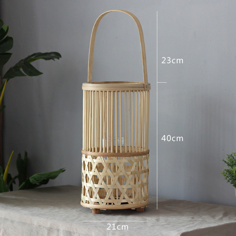 Handcrafted lantern made of rattan Stornfield