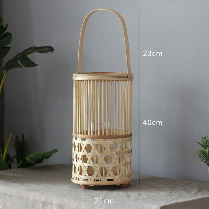 Handcrafted lantern made of rattan Stornfield