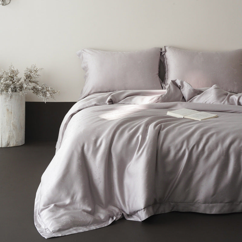 Hotel-Style Satin-Feel Duvet Cover and Pillowcase Set with Hidden Closure