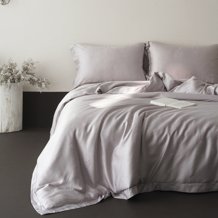 Hotel-Style Satin-Feel Duvet Cover and Pillowcase Set with Hidden Closure