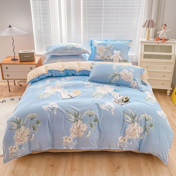 Floral Patterned Reversible Duvet Cover Set