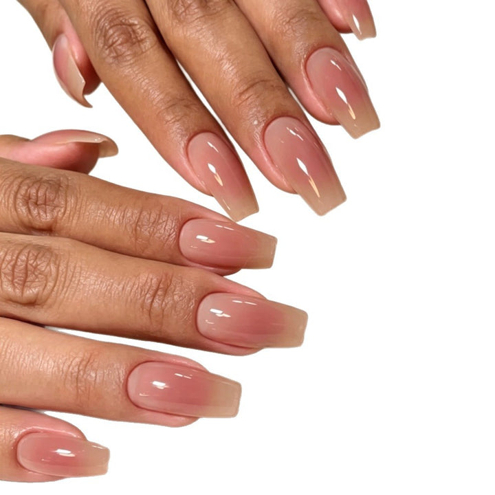 Natural Glossy Square Press-On Nails Stornfield