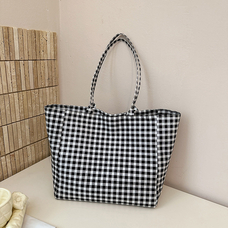 Stylish Gingham Tote Bag