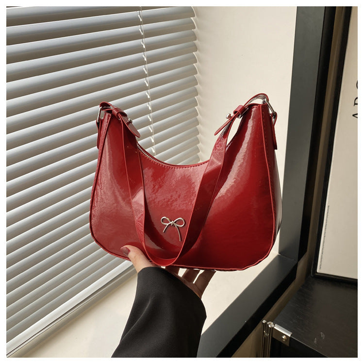 Premium Glossy Faux Leather Hobo Bag Stornfield